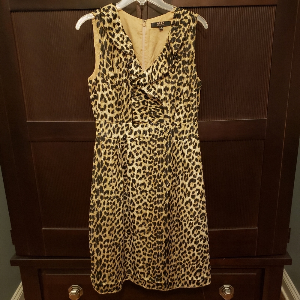 Alex Marie Sleeveless Leopard Print Dress - 8